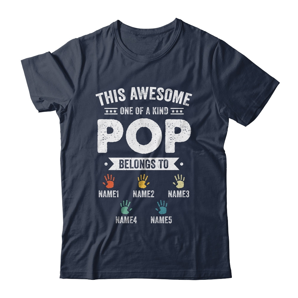 Personalized This Awesome Pop Belongs To Custom Grandkids Name Color Hand Fathers Day Birthday Christmas Shirt & Hoodie | teecentury
