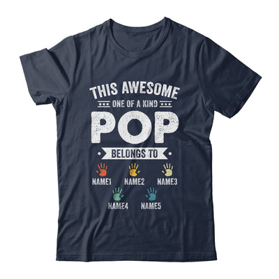 Personalized This Awesome Pop Belongs To Custom Grandkids Name Color Hand Fathers Day Birthday Christmas Shirt & Hoodie | teecentury