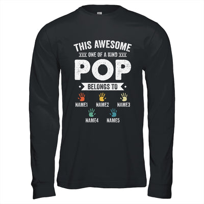 Personalized This Awesome Pop Belongs To Custom Grandkids Name Color Hand Fathers Day Birthday Christmas Shirt & Hoodie | teecentury