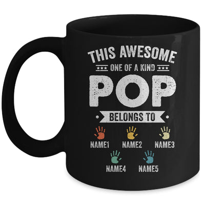 Personalized This Awesome Pop Belongs To Custom Grandkids Name Color Hand Fathers Day Birthday Christmas Mug | teecentury