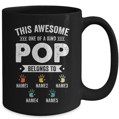 Personalized This Awesome Pop Belongs To Custom Grandkids Name Color Hand Fathers Day Birthday Christmas Mug | teecentury