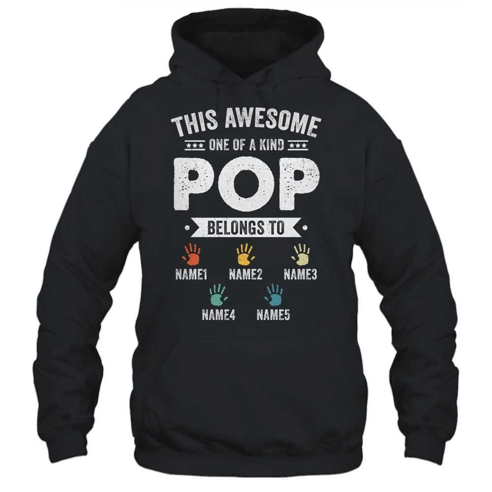 Personalized This Awesome Pop Belongs To Custom Grandkids Name Color Hand Fathers Day Birthday Christmas Shirt & Hoodie | teecentury
