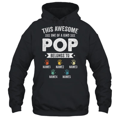 Personalized This Awesome Pop Belongs To Custom Grandkids Name Color Hand Fathers Day Birthday Christmas Shirt & Hoodie | teecentury
