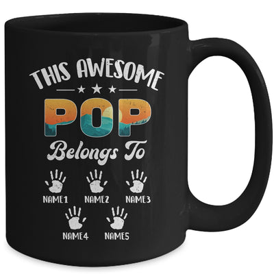 Personalized This Awesome Pop Belongs To Custom Kids Name Vintage Fathers Day Birthday Christmas Mug | teecentury