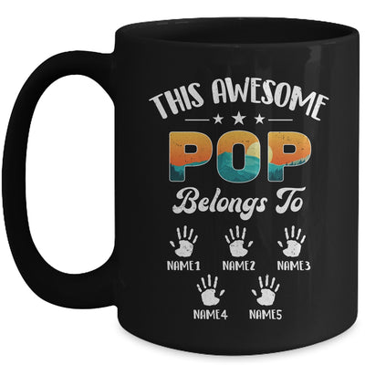 Personalized This Awesome Pop Belongs To Custom Kids Name Vintage Fathers Day Birthday Christmas Mug | teecentury