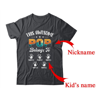 Personalized This Awesome Pop Belongs To Custom Kids Name Vintage Fathers Day Birthday Christmas Shirt & Hoodie | Custom | teecentury