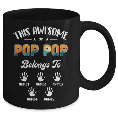 Personalized This Awesome Pop Pop Belongs To Custom Kids Name Vintage Fathers Day Birthday Christmas Mug | teecentury