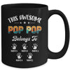 Personalized This Awesome Pop Pop Belongs To Custom Kids Name Vintage Fathers Day Birthday Christmas Mug | teecentury