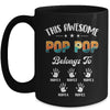 Personalized This Awesome Pop Pop Belongs To Custom Kids Name Vintage Fathers Day Birthday Christmas Mug | teecentury