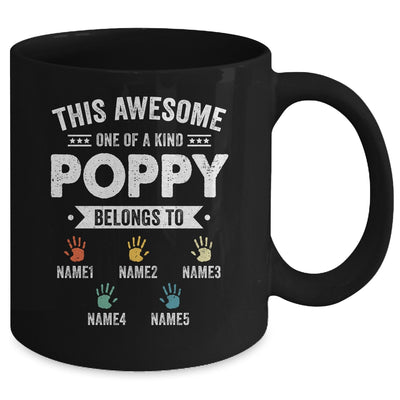 Personalized This Awesome Poppy Belongs To Custom Grandkids Name Color Hand Fathers Day Birthday Christmas Mug | teecentury