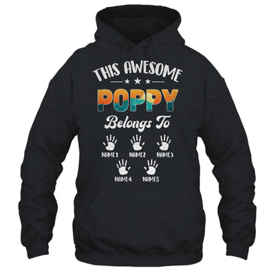 Personalized This Awesome Poppy Belongs To Custom Kids Name Vintage Fathers Day Birthday Christmas Shirt & Hoodie | teecentury