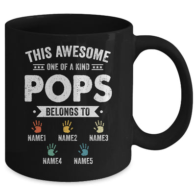 Personalized This Awesome Pops Belongs To Custom Grandkids Name Color Hand Fathers Day Birthday Christmas Mug | teecentury