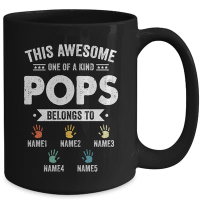 Personalized This Awesome Pops Belongs To Custom Grandkids Name Color Hand Fathers Day Birthday Christmas Mug | teecentury