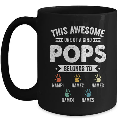 Personalized This Awesome Pops Belongs To Custom Grandkids Name Color Hand Fathers Day Birthday Christmas Mug | teecentury