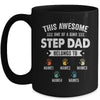 Personalized This Awesome Stepdad Belongs To Custom Kids Name Color Hand Fathers Day Birthday Christmas Mug | teecentury