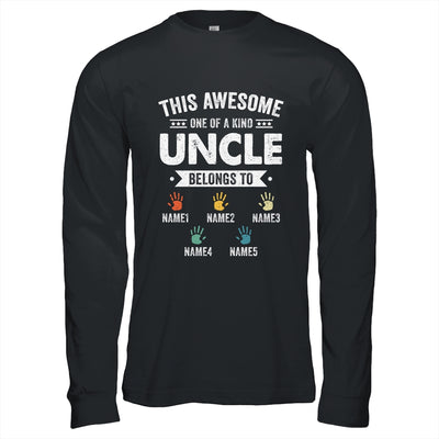 Personalized This Awesome Uncle Belongs To Custom Kids Name Color Hand Fathers Day Birthday Christmas Shirt & Hoodie | teecentury