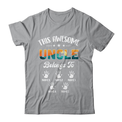 Personalized This Awesome Uncle Belongs To Custom Kids Name Vintage Fathers Day Birthday Christmas Shirt & Hoodie | teecentury