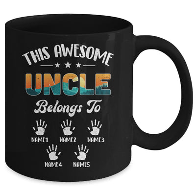 Personalized This Awesome Uncle Belongs To Custom Kids Name Vintage Fathers Day Birthday Christmas Mug | teecentury