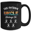 Personalized This Awesome Uncle Belongs To Custom Kids Name Vintage Fathers Day Birthday Christmas Mug | teecentury