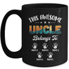 Personalized This Awesome Uncle Belongs To Custom Kids Name Vintage Fathers Day Birthday Christmas Mug | teecentury