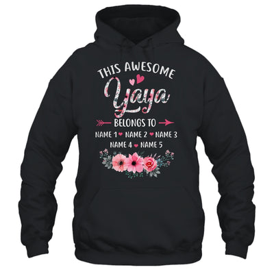 Personalized This Awesome Yaya Belongs To Custom Kids Name Floral Yaya Mothers Day Birthday Christmas Shirt & Tank Top | teecentury