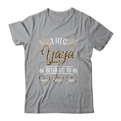 Personalized This Awesome Yaya Belongs To Custom Kids Name Leopard Yaya Mothers Day Birthday Christmas Shirt & Tank Top | teecentury