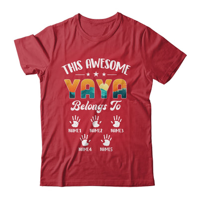 Personalized This Awesome Yaya Belongs To Custom Kids Name Vintage Mothers Day Birthday Christmas Shirt & Tank Top | teecentury