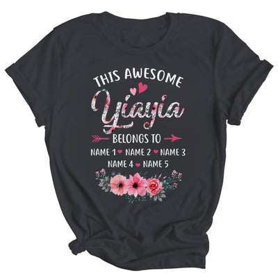 Personalized This Awesome Yiayia Belongs To Custom Kids Name Floral Yiayia Mothers Day Birthday Christmas Shirt & Tank Top | teecentury
