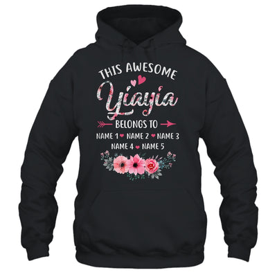 Personalized This Awesome Yiayia Belongs To Custom Kids Name Floral Yiayia Mothers Day Birthday Christmas Shirt & Tank Top | teecentury