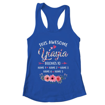 Personalized This Awesome Yiayia Belongs To Custom Kids Name Floral Yiayia Mothers Day Birthday Christmas Shirt & Tank Top | teecentury