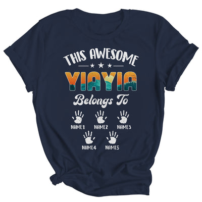 Personalized This Awesome Yiayia Belongs To Custom Kids Name Vintage Mothers Day Birthday Christmas Shirt & Tank Top | teecentury