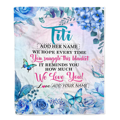 Personalized Titi Blanket From Niece Nephew Floral Print We Love You Titi Birthday Gifts Mothers Day Thanksgiving Christmas Customized Fleece Blanket | teecentury