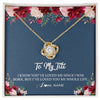 Love Knot Necklace 18K Yellow Gold Finish | Personalized Titi Necklace From Niece Nephew I've Loved You My Whole Life Floral Titi Birthday Mothers Day Christmas Customized Message Card | teecentury