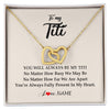 Interlocking Hearts Necklace 18K Yellow Gold Finish | Personalized Titi Necklace From Niece Nephew You're Always In My Heart Titi Birthday Mothers Day Christmas Jewelry Pendant Customized Gift Box Message Card | teecentury