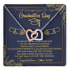 Interlocking Hearts Necklace Stainless Steel & Rose Gold Finish | 1 | Personalized To A Beautiful Women On Her Graduation Day Necklace Class of 2024 For Daughter Granddaughter Sister Jewelry Customized Gift Box Message Card | teecentury