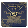 Interlocking Hearts Necklace 18K Yellow Gold Finish | 1 | Personalized To A Beautiful Women On Her Graduation Day Necklace Class of 2024 For Daughter Granddaughter Sister Jewelry Customized Gift Box Message Card | teecentury