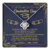 Love Knot Necklace 14K White Gold Finish | 1 | Personalized To A Beautiful Women On Her Graduation Day Necklace Class of 2024 For Daughter Granddaughter Sister Jewelry Customized Gift Box Message Card | teecentury
