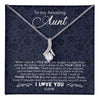 Alluring Beauty Necklace 14K White Gold Finish | 1 | Personalized To My Amazing Aunt Necklace From Nephew When I Was A Little Boy Aunt Birthday Mothers Day Christmas Jewelry Customized Gift Box Message Card | teecentury