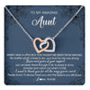 Interlocking Hearts Necklace Stainless Steel & Rose Gold Finish | 1 | Personalized To My Amazing Aunt Necklace From Nephew You Taught Me Right Mom Birthday Mothers Day Christmas Jewelry Customized Gift Box Message Card | teecentury.myshopify