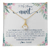 Alluring Beauty Necklace 18K Yellow Gold Finish | 1 | Personalized To My Amazing Aunt Necklace From Niece Nephew Thank You For Everything You Do Aunt Mothers Day Birthday Christmas Customized Gift Box Message Card | teecentury