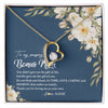 Forever Love Necklace 18K Yellow Gold Finish | Personalized To My Amazing Bonus Mom Necklace from Daughter Thank You Step Mom Jewelry Birthday Mothers Day Thanksgiving Christmas Customized Message Card | teecentury