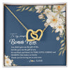 Interlocking Hearts Necklace 18K Yellow Gold Finish | Personalized To My Amazing Bonus Mom Necklace from Daughter Thank You Step Mom Jewelry Birthday Mothers Day Thanksgiving Christmas Customized Message Card | teecentury