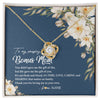 Love Knot Necklace 18K Yellow Gold Finish | Personalized To My Amazing Bonus Mom Necklace from Daughter Thank You Step Mom Jewelry Birthday Mothers Day Thanksgiving Christmas Customized Message Card | teecentury