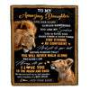 Personalized To My Amazing Daughter Blanket From Dad Father Lion It A Big Hug Daughter Birthday Gifts Graduation Christmas Customized Fleece Throw Blanket | teecentury