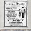 Personalized To My Amazing Daughter Blanket From Dad Father Man It A Big Hug Daughter Birthday Gifts Graduation Christmas Customized Fleece Throw Blanket | teecentury