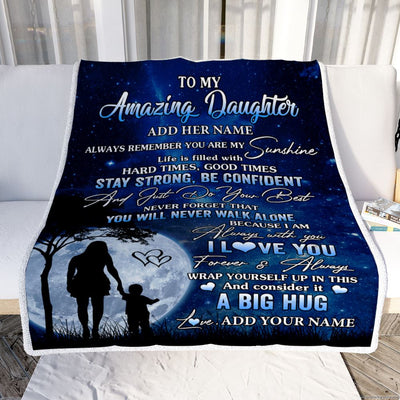 Personalized To My Amazing Daughter Blanket From Mom Mother My Sunshine Daughter Birthday Gifts Graduation Christmas Customized Fleece Throw Blanket | teecentury