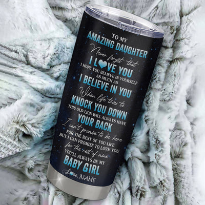 Personalized To My Amazing Daughter From Mom Mother Stainless Steel Tumbler Cup Lion Never Forget I Love You Daughter Birthday Graduation Christmas Travel Mug | teecentury