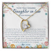 Forever Love Necklace 18K Yellow Gold Finish | Personalized To My Amazing Daughter In Law Necklace from Mother In Law Daughter In Law On Your Wedding Day Bride Jewelry Customized Gift Box Message Card | teecentury