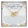 Interlocking Hearts Necklace 18K Yellow Gold Finish | Personalized To My Amazing Daughter In Law Necklace from Mother In Law Daughter In Law On Your Wedding Day Bride Jewelry Customized Gift Box Message Card | teecentury