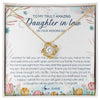 Love Knot Necklace 18K Yellow Gold Finish | Personalized To My Amazing Daughter In Law Necklace from Mother In Law Daughter In Law On Your Wedding Day Bride Jewelry Customized Gift Box Message Card | teecentury